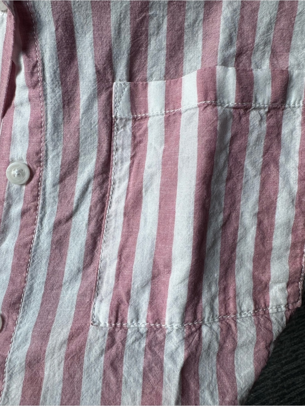 Lola River Women’s Medium Pink & White Striped Buttondown - Picture 5 of 8